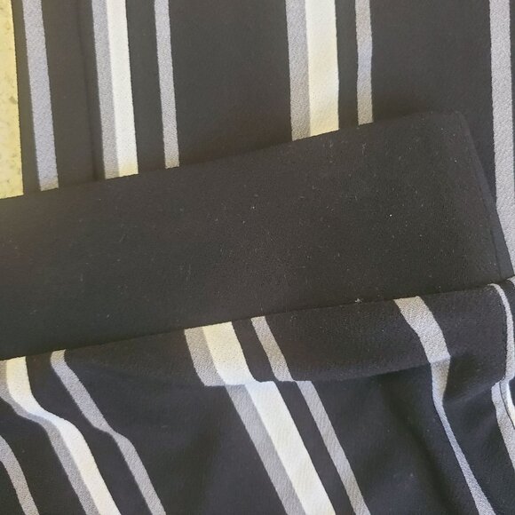 INC International Concepts Women's Striped Wide-Leg Pants Black/White Size PL - Picture 5 of 10